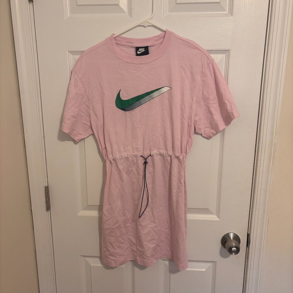 Nike Sportswear Icon Clash Size Small Logo Pink Drawstring Mini Women's Dress - Picture 3 of 8